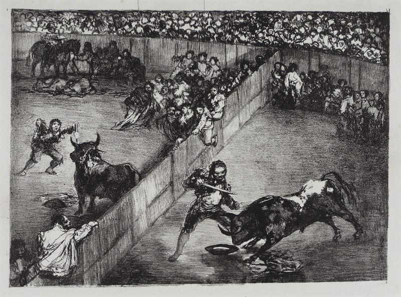 Bullfight in a Divided Ring; from the so-called "Bulls of Bordeaux" series of four lithographs