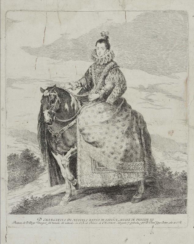 Margarita de Austria, Queen of Spain, on Horseback