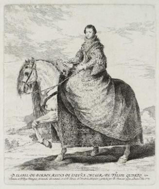 Isabel de Borbón, Queen of Spain, on Horseback