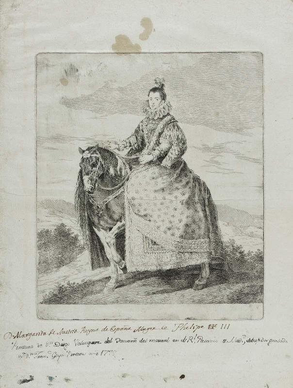 Margarita of Austria, Queen of Spain, on Horseback