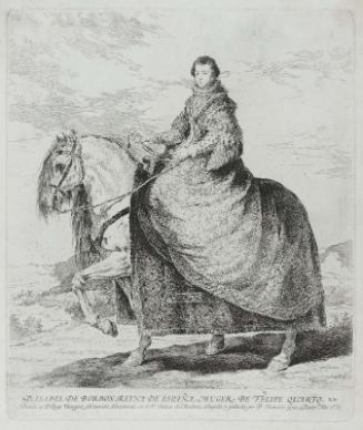 Isabel de Borbón, Queen of Spain, on Horseback