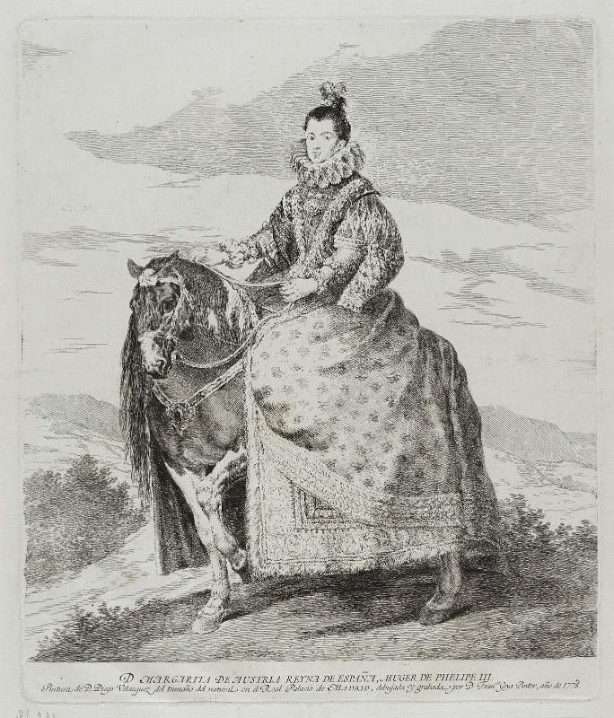 Margaret  of Austria, Queen of Spain, on Horseback