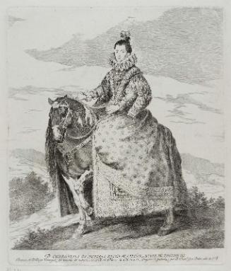 Margaret  of Austria, Queen of Spain, on Horseback