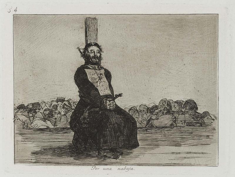 Por una nabaja. [Por una navaja.] (For [carrying] a knife); from "Los Desastres de la Guerra" (Disasters of War), plate 34