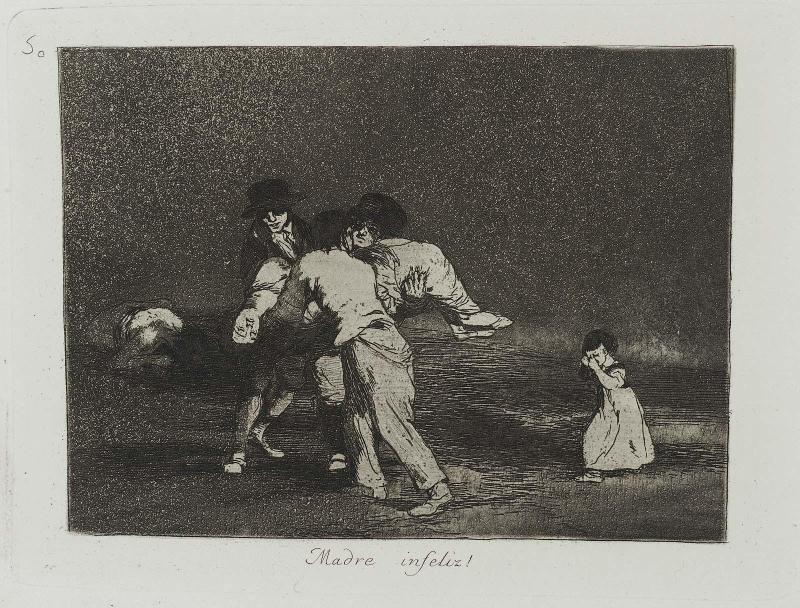 Madre infeliz! (Unhappy mother!); from "Los Desastres de la Guerra" (Disasters of War), plate 50