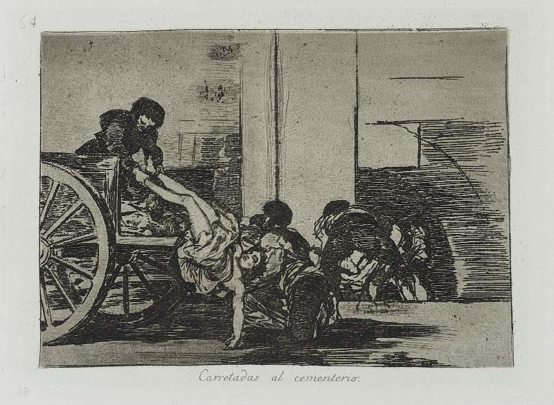 Carretadas al cementerio. (Cartloads to the Cemetery); from "Los Desastres de la Guerra" (Disasters of War), plate 64