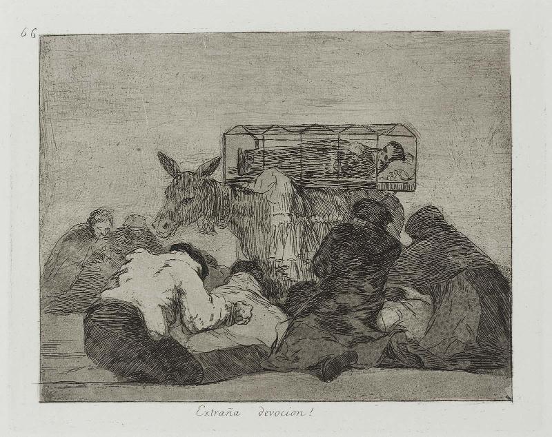 Extraña devocion! (Strange devotion!); from "Los Desastres de la Guerra" (Disasters of War), plate 66  (one of the "caprichos enfáticos")