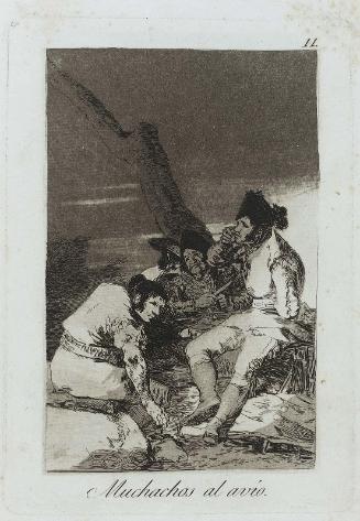Muchachos al avío. (Lads Making Ready); Plate 11 bound into "Los Caprichos"