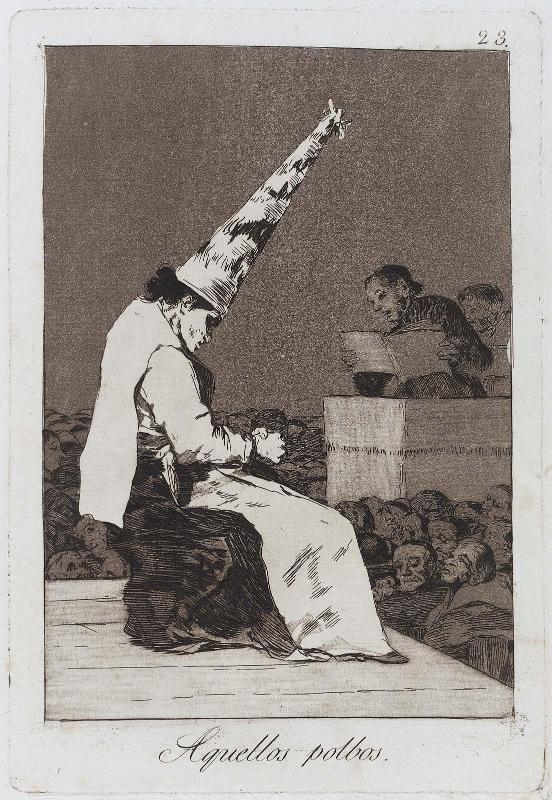 Aquellos polbos. (That dust); Plate 23 bound into "Los Caprichos"