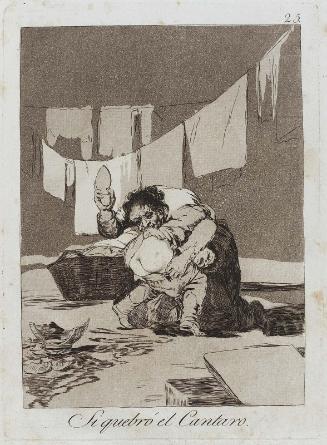 Si quebró el Cantaro. (Yes he broke the pot); Plate 25 bound into "Los Caprichos"