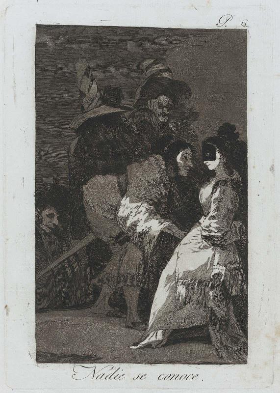 Nadie se conoce. (Nobody knows anybody, including himself); Plate 6 bound into "Los Caprichos"