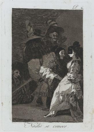 Nadie se conoce. (Nobody knows anybody, including himself); Plate 6 bound into "Los Caprichos"