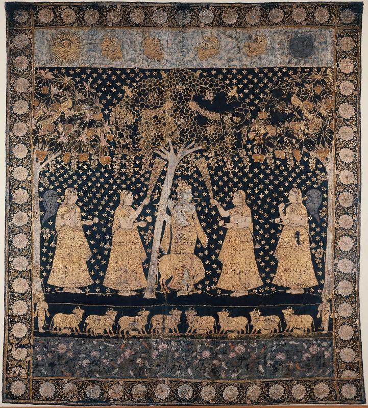 Temple hanging (pechhavai) of Krishna and Gopis