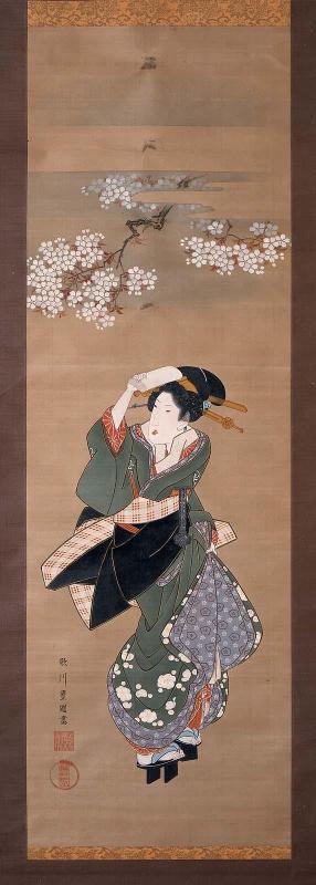 Woman Beneath Cherry Blossoms