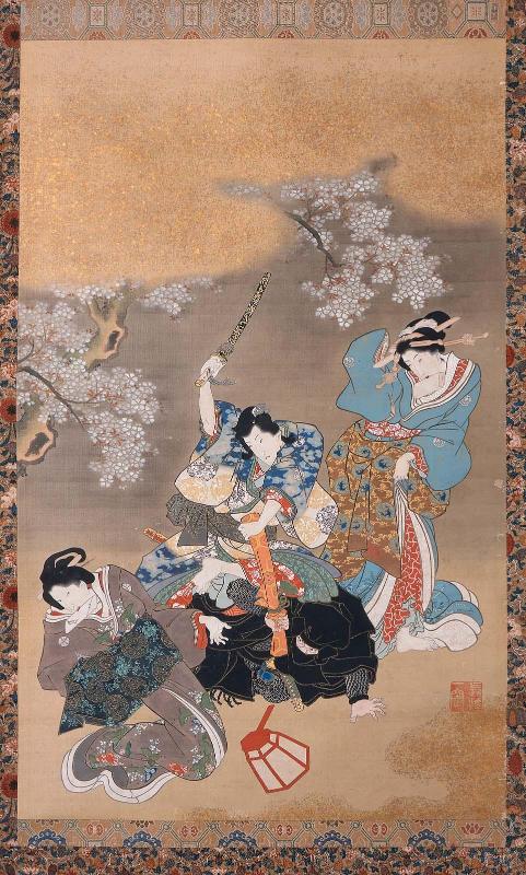 Spring:  Scene from The False Murasaki's Rustic Genji (Nise Murasaki inaka Genji)