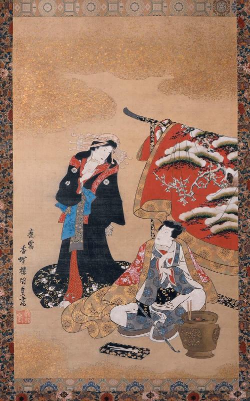 Winter:  Scene from The False Murasaki's Rustic Genji (Nise Murasaki inaka Genji)