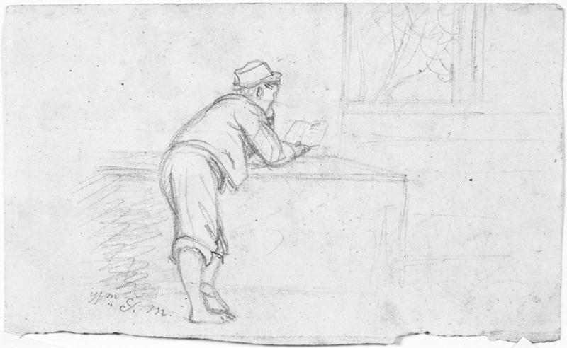 Barefooted Boy Reading