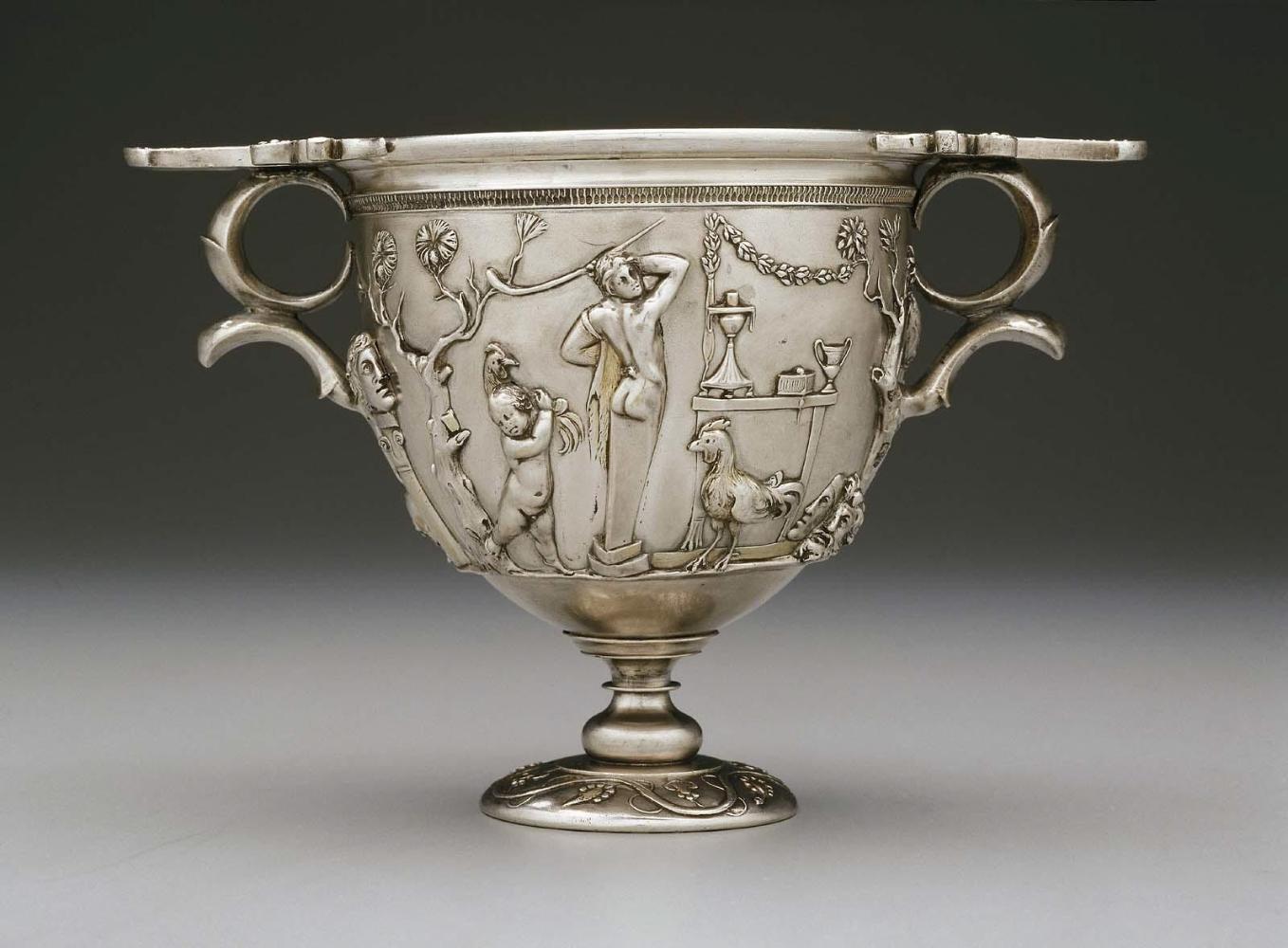 Two-handled cup (skyphos) with Bacchic scene