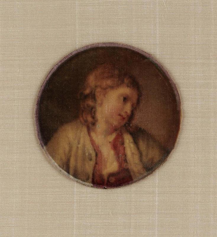 Portrait miniature after Greuze, one of two