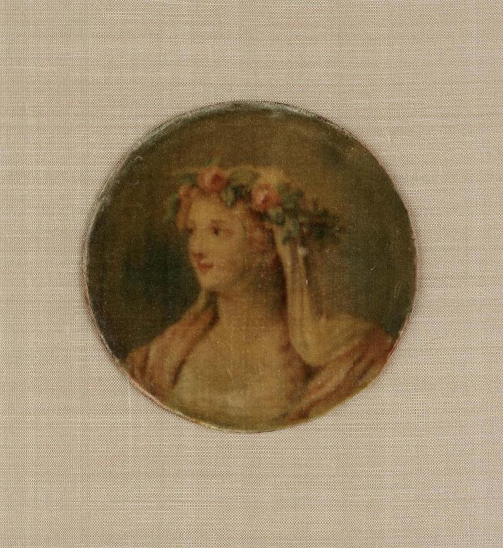 Portrait miniature after Greuze, one of two