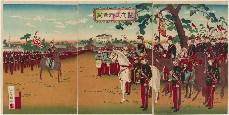 The Emperor Reviewing the Troops (Kanpeishiki miyuki zu)