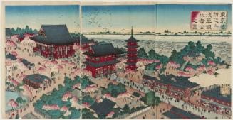 Famous Places in Tokyo: A Picture of Asakusa Kannon Park (Tôkyô meisho no uchi Asakusa Kanzeon kôen no zu)