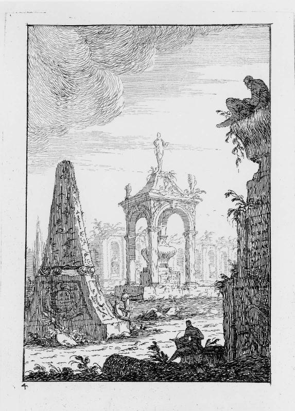 Plate 4 of Buildings in the Style of the Greeks, Romans, and Etruscans