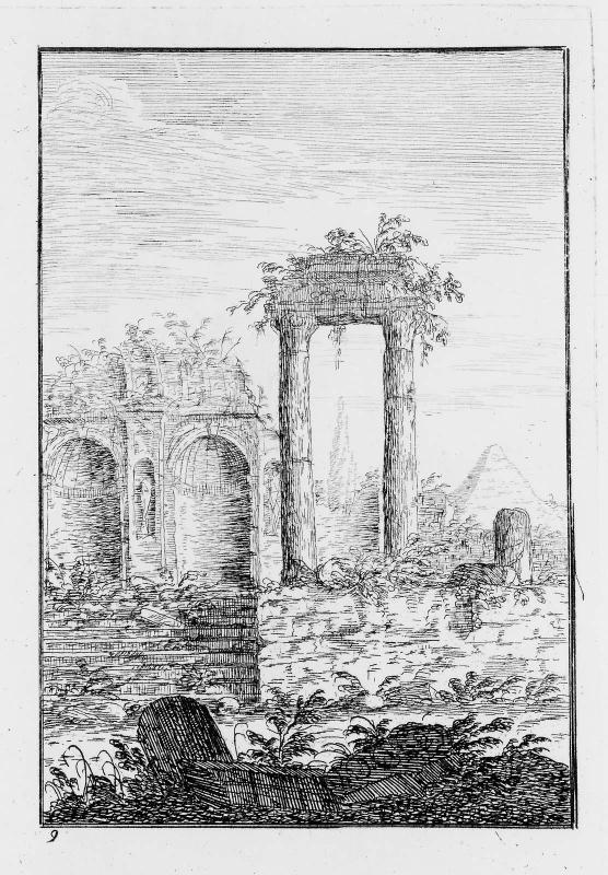 Plate 9 of Buildings in the Style of the Greeks, Romans, and Etruscans