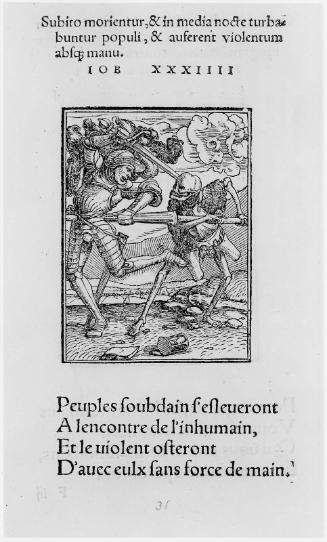 Bk. illus. Dance of Death Knight  Dance of Death, Lyons (1538)