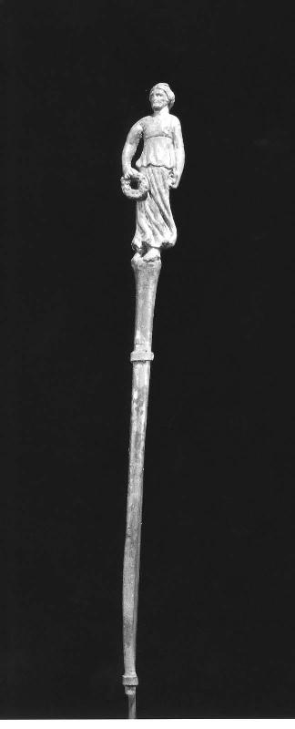 Victory (Nike) on a pin, holding a wreath
