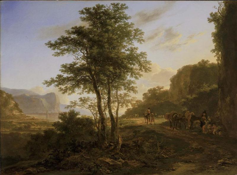 A Mountainous Landscape with Travelers