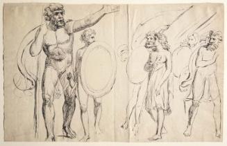 Goliath Cursing David (recto)
A Pulcinello Frightening a Child (?) (verso)