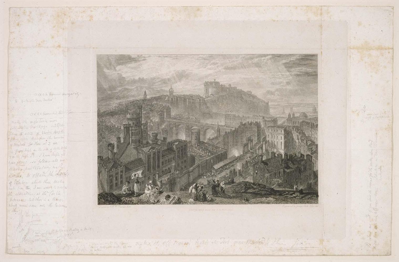 Edinburgh from the Calton Hill, plate from Sir Walter Scott's "The Provincial Antiquities and Picturesque Scenery of Scotland"