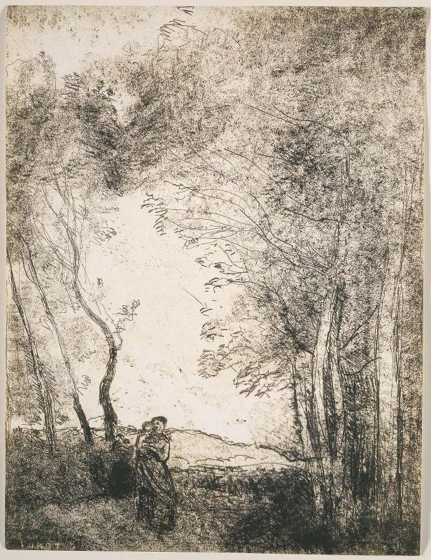 Mother and Child in a Wooded Landscape