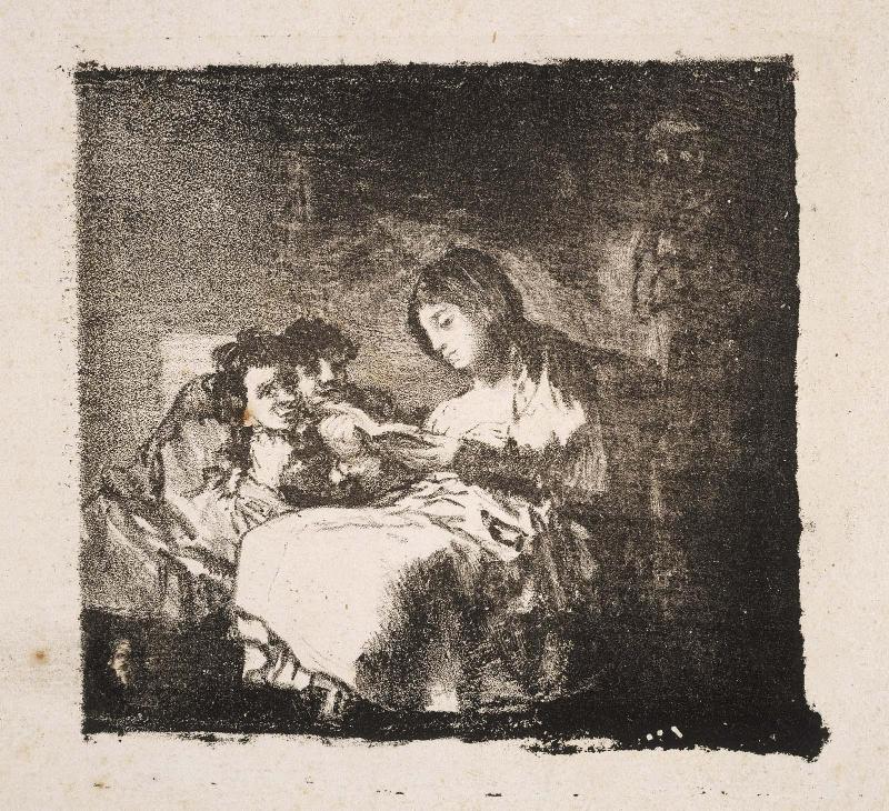 Woman Reading to Two Children