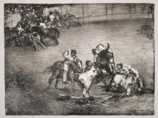 Picador Caught by a Bull; from the so-called "Bulls of Bordeaux" series of four lithographs