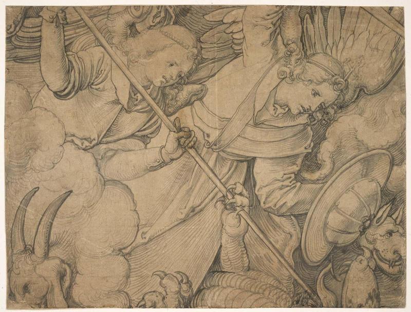 The Fall of the Rebel Angels (Two Angels Contending with Demons)
