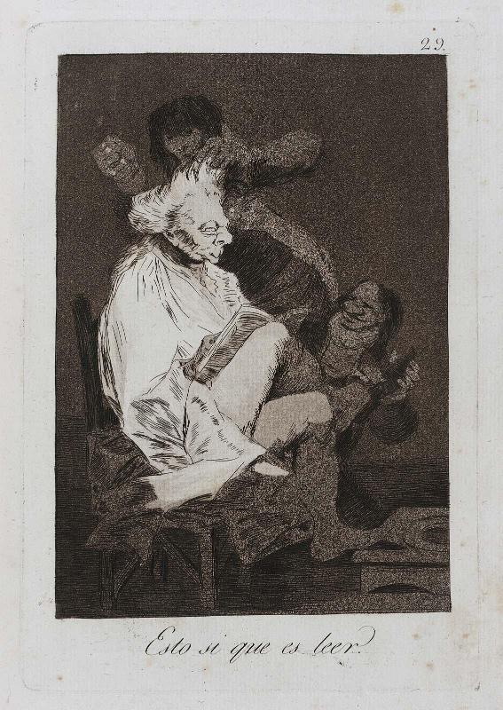 Esto si que es leer. (That certainly is being able to read); Plate 29 bound into "Los Caprichos"