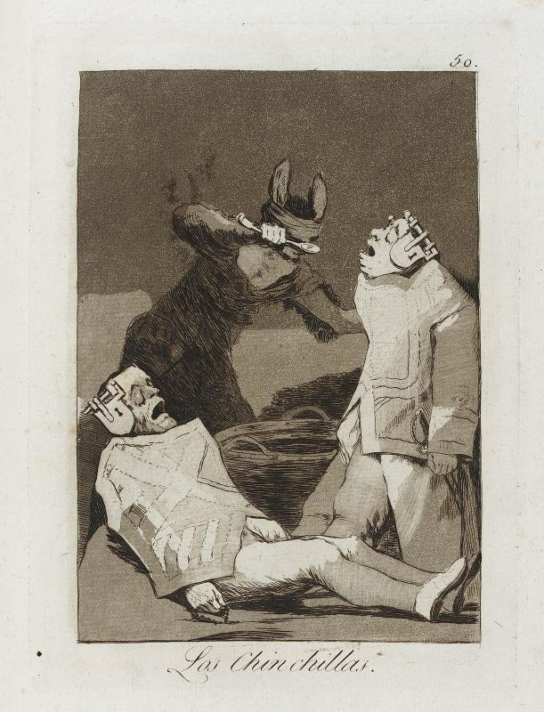 Los Chinchillas. (The Chinchillas); Plate 50 bound into "Los Caprichos"