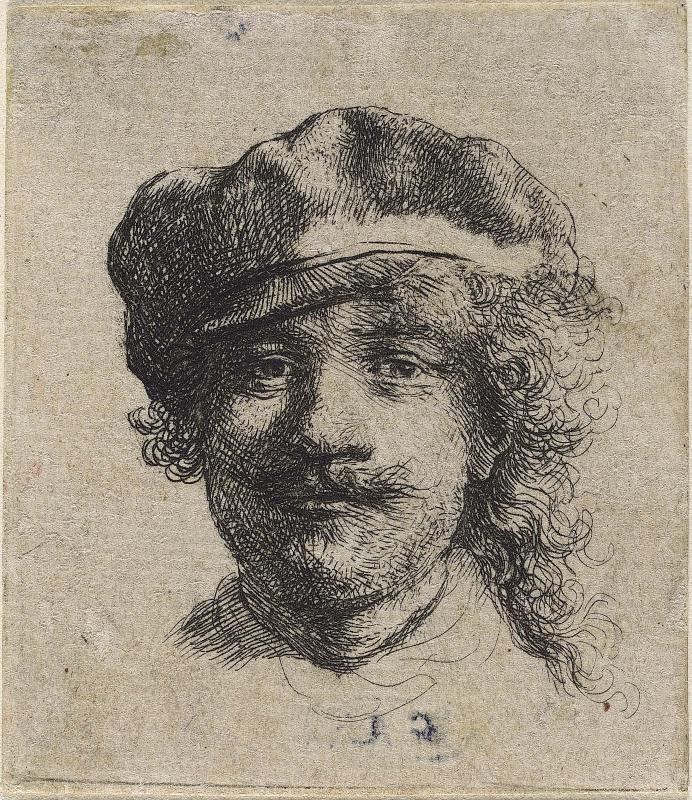 Self Portrait Wearing a Soft Cap: Full Face, Head Only