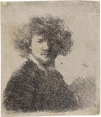 Self Portrait with Curly Hair and White Collar: Bust