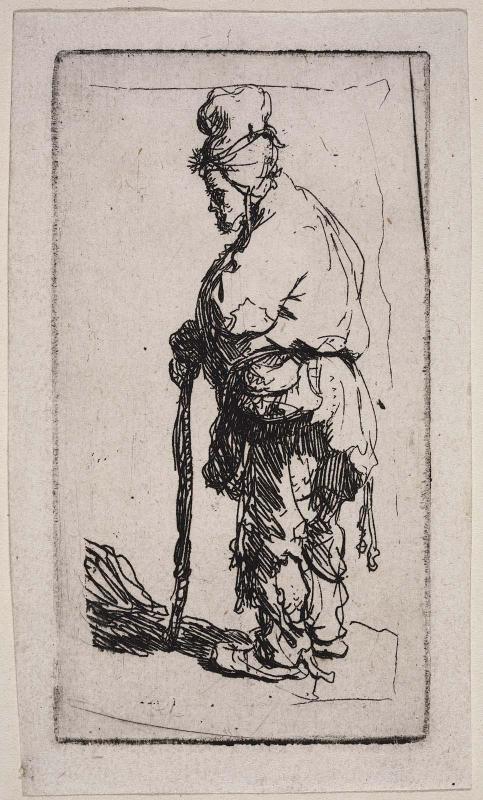 Beggar Leaning on a Stick, Facing Left