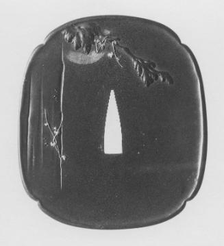 Tsuba with design of deer and moon