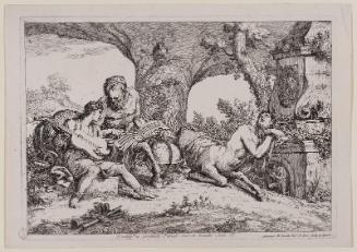 The Centaur Chiron Instructing Achilles in Music (from a series of twelve prints, "Varii Capricci e Paesi")