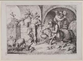 The Centaur Chiron Exercising the Art of Magic in the Presence of the Young Achilles (from a series of twelve prints, "Varii Capricci e Paesi")