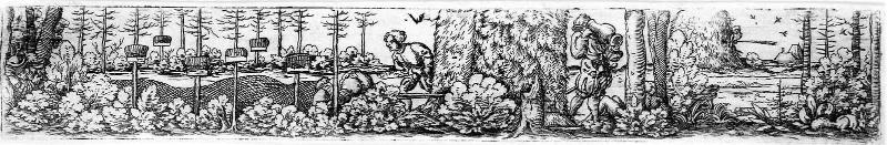 Fowlers in landscape with nets and trap