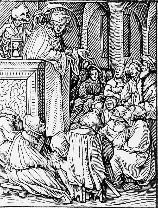 Bk. illus. Dance of Death Preacher Dance of Death, Lyons (1538)