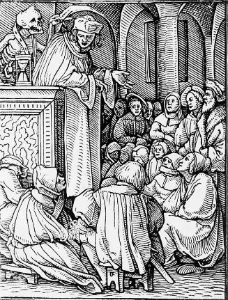 Bk. illus. Dance of Death Preacher Dance of Death, Lyons (1538)