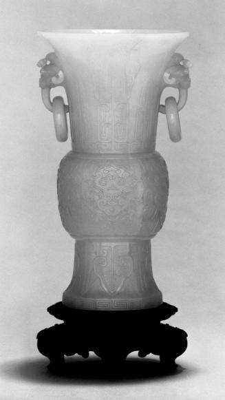 Zun-shaped vase with movable rings