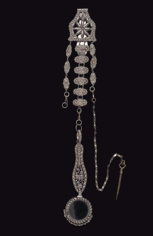 A cut steel chatelaine